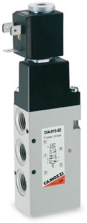 Аналог пневмоаспределитель с электромагнитным управлением Camozzi 354-015-02