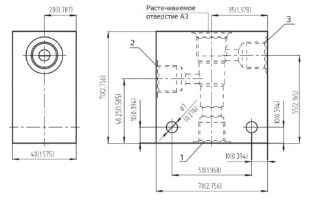 Плита для встраиваемых клапанов 7/8"-14UNF, резьба G3/8"