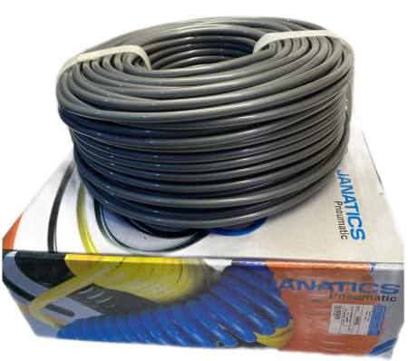 Пневматическая трубка. Полиуретан, 6x4, P=10 бар. Серебристая