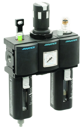 Блок подготовки воздуха, фильтр + регулятор + маслораспылитель, G1/2", 40 мкм, 8,5 бар, ручной слив, скоба для настенного монтажа F3