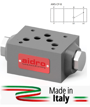 Обратный клапан с пилотным управлением (гидрозамок) модульного монтажа CETOP 5 (в кан. B)