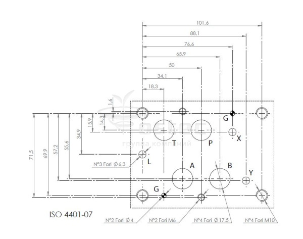 Плита CETOP 7, 1 место, G1"